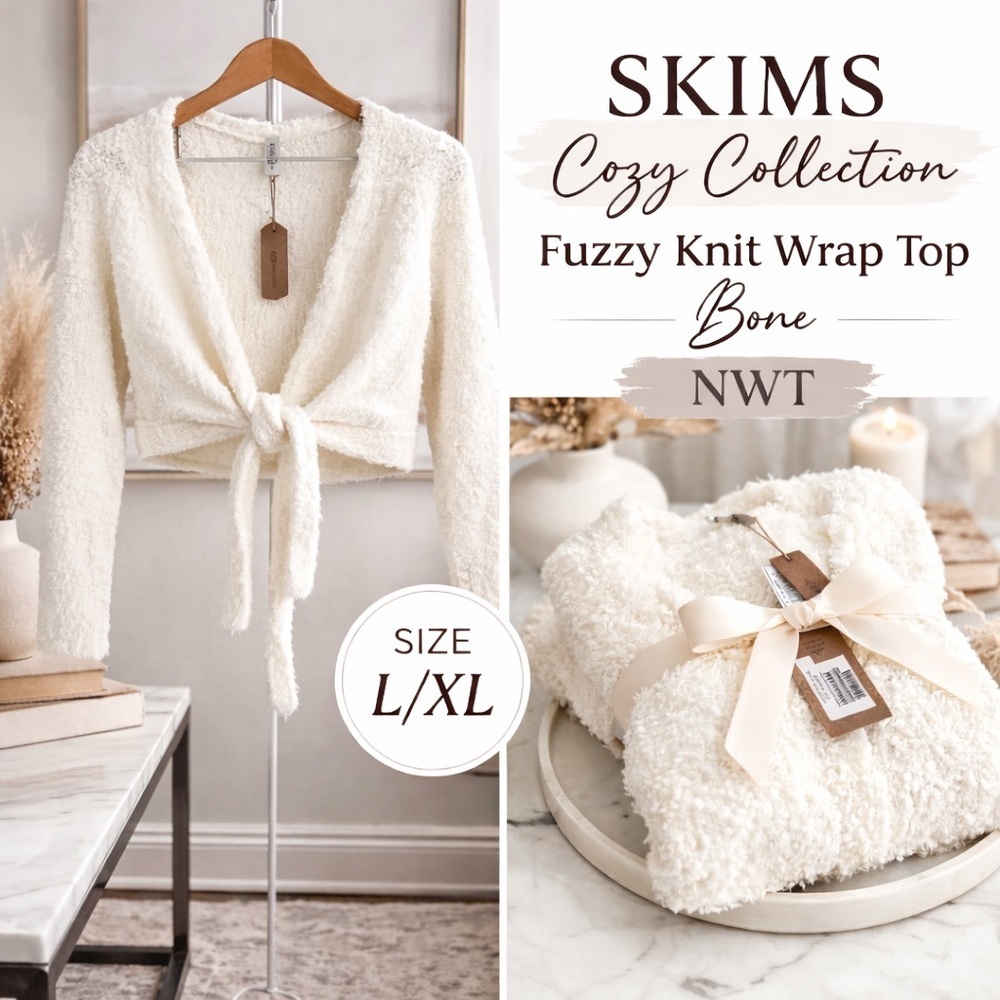 SKIMS Cozy Knit Wrap Cardigan Bone L/XL NWT